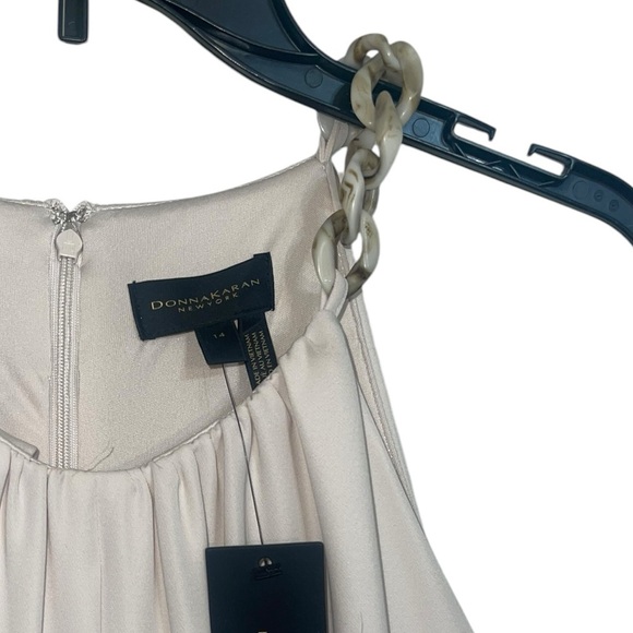 NWT Donna Karan NY Cream Halter Sleeveless Midi Dress. Size 14 - Picture 4 of 12